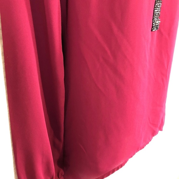 JUICY COUTURE Cherry Red High Low Beaded Top ~sz M - Picture 2 of 8